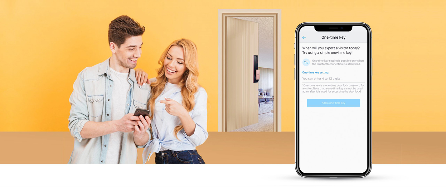 Samsung smart door lock one-time key