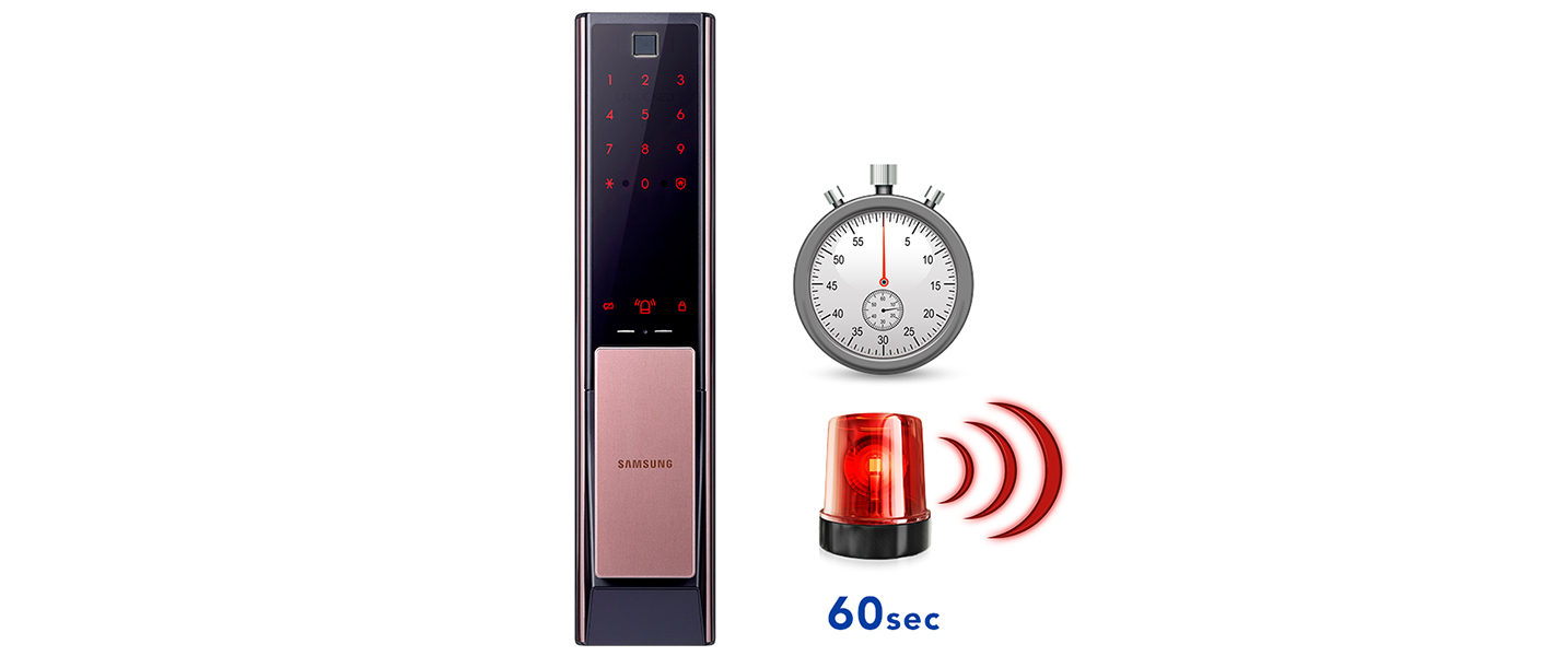 Samsung smart door lock with timer and alarm