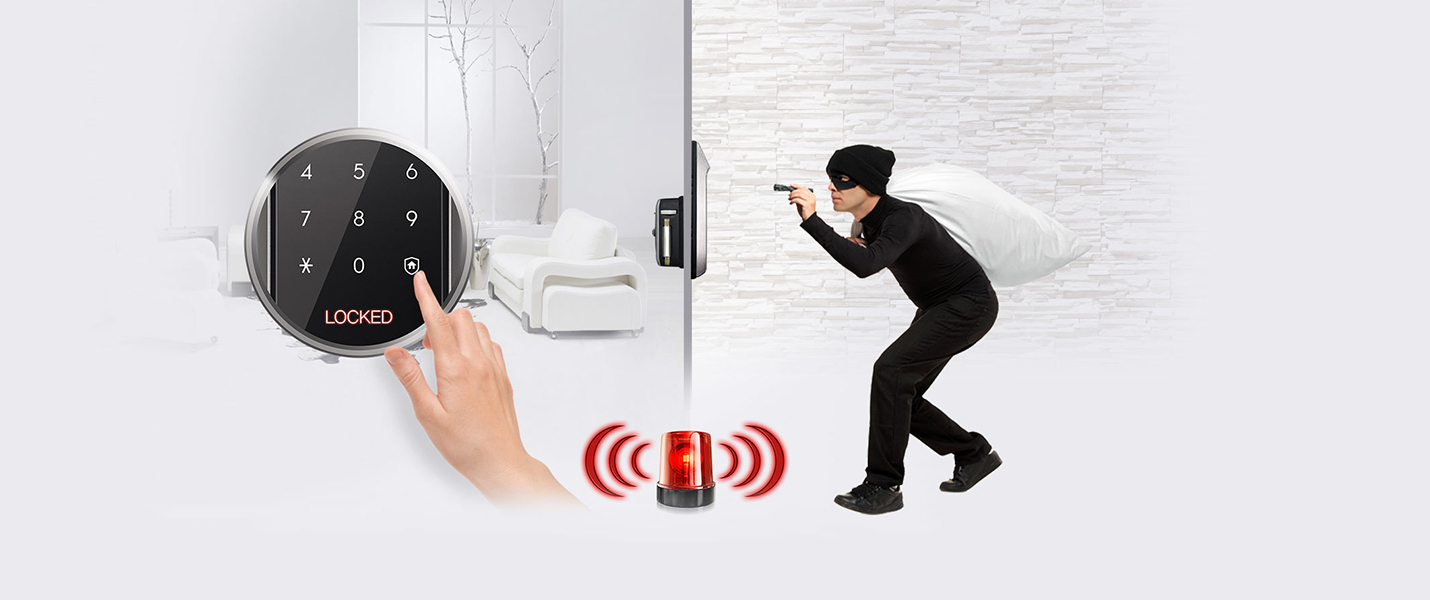 Smart door lock anti theft security