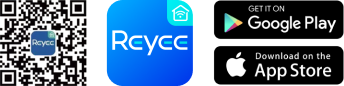 Reyee logo, qr code, google play/playstore links