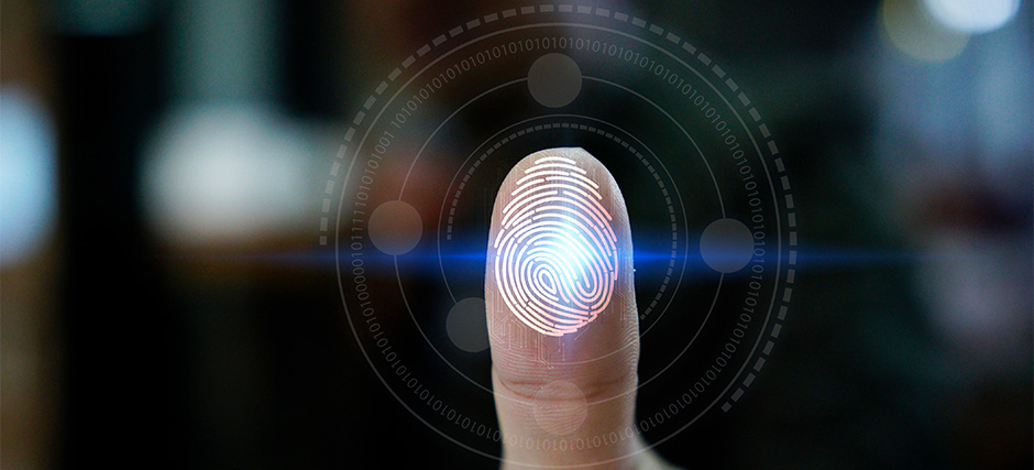 A depiction of thumbprint recognition